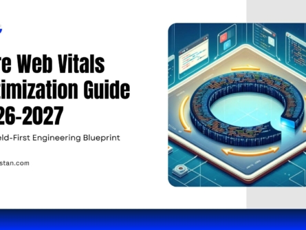 Cover image for "Core Web Vitals Optimization Guide 2026-2027" featuring digital tech graphics and engineering blueprint theme.
