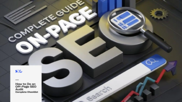 3D letters spelling SEO with a magnifying glass and text about a complete off-page SEO audit checklist.